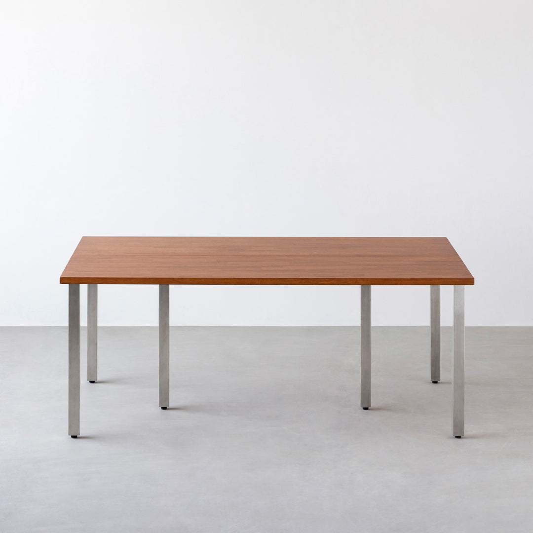 THE TABLE / ラバーウッド ブラウン × Stainless × W150 - 200cm D80
