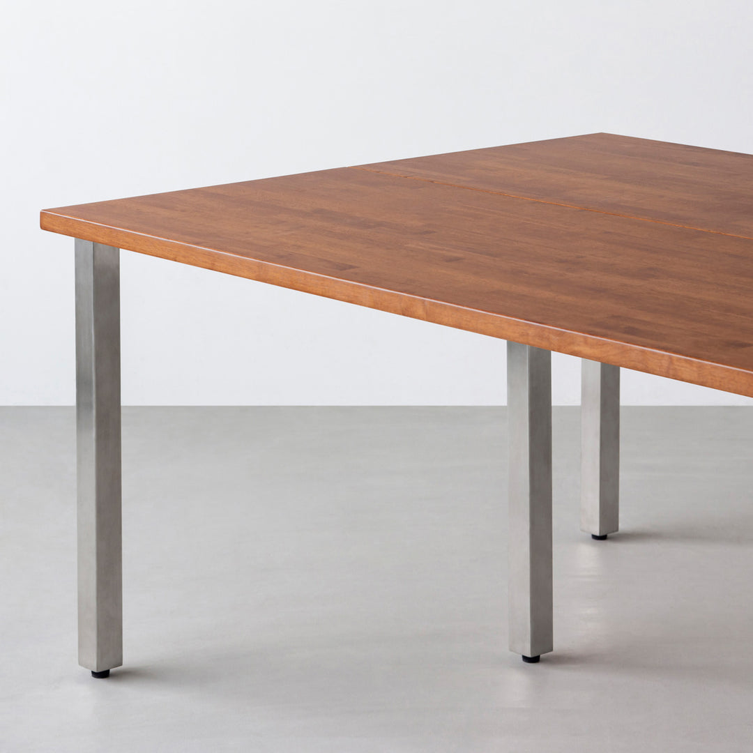 THE TABLE / ラバーウッド ブラウン × Stainless × W150 - 200cm