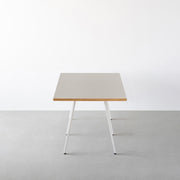 THE TABLE / リノリウム ベージュ・グレー系 × White Steel × W181 - 300cm