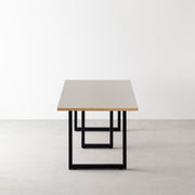 THE TABLE / リノリウム ベージュ・グレー系 × Black Steel × W181 - 300cm