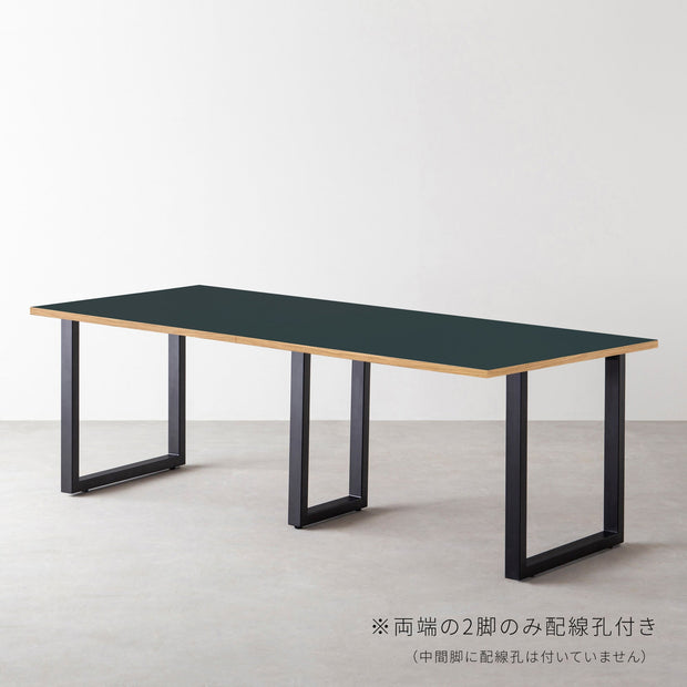 THE TABLE / リノリウム グリーン系 × Black Steel × W181 - 300cm