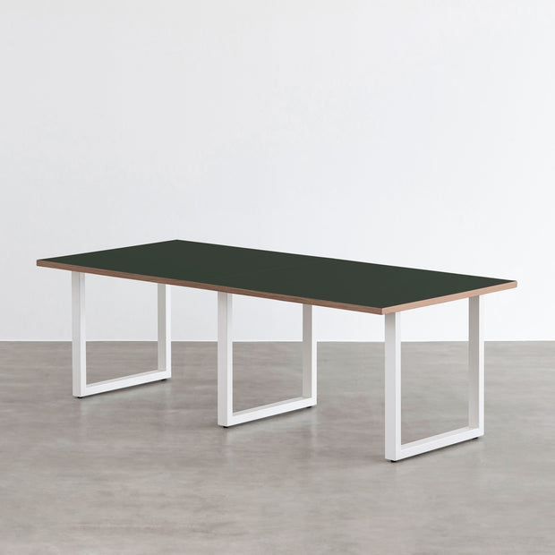 THE TABLE / リノリウム グリーン系 × White Steel × W181 - 300cm