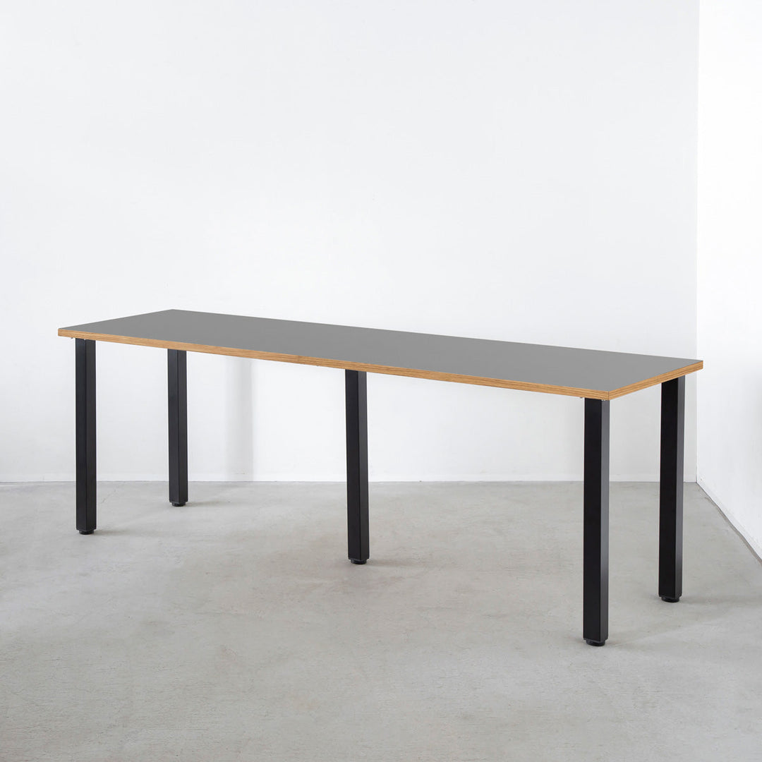 THE TABLE / リノリウム ベージュ・グレー系 × Black Steel × W181 - 300cm D40 - 69cm –  KANADEMONO