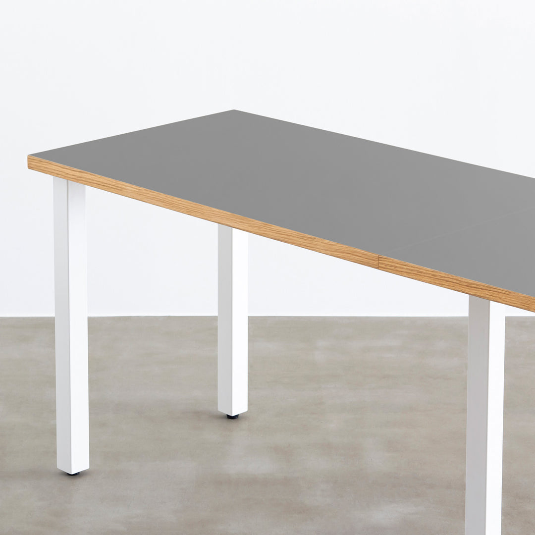 THE TABLE / リノリウム ベージュ・グレー系 × White Steel