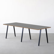 THE TABLE / リノリウム ベージュ・グレー系 × Black Steel × W181 - 300cm