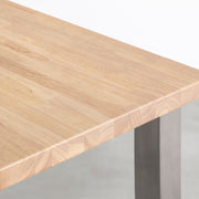Kanademonoのラバーウッドアッシュ天板とスクエアバーのステンレス脚を組み合わせた特寸大型テーブル（天板）