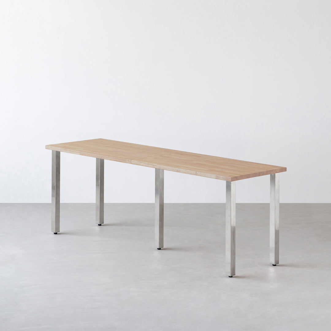 THE TABLE / ラバーウッド アッシュグレー × Stainless × W181 - 300cm