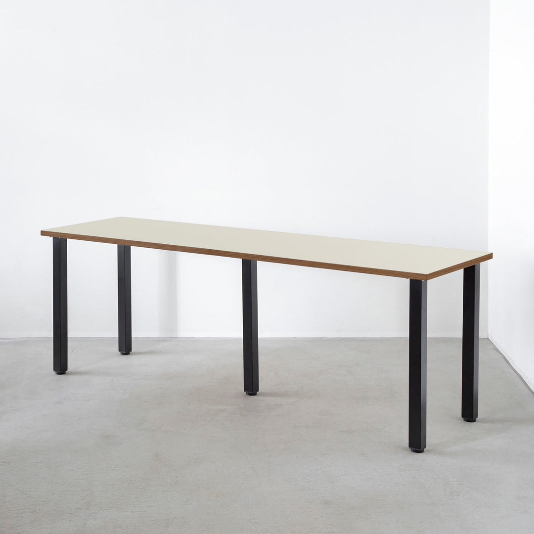 THE TABLE / リノリウム ベージュ・グレー系 × Black Steel × W181 - 300cm D40 - 69cm –  KANADEMONO