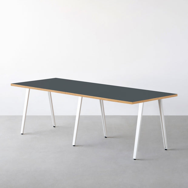 THE TABLE / リノリウム ブルー系 × White Steel × W181 - 300cm