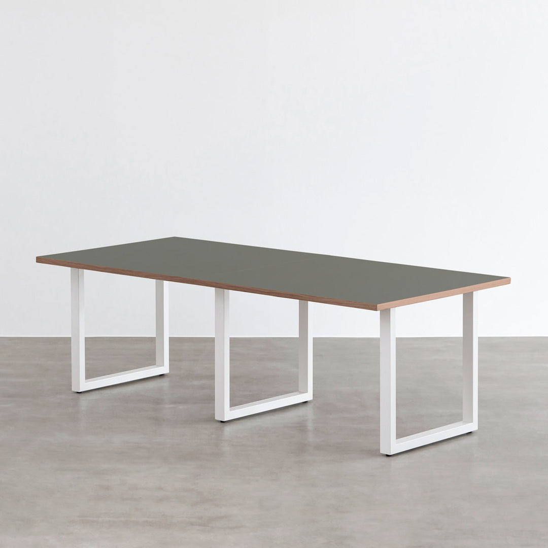 THE TABLE / リノリウム ブルー系 × White Steel × W181 - 300cm