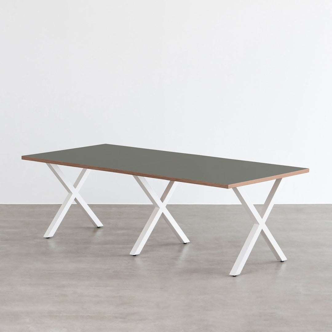THE TABLE / リノリウム ブルー系 × White Steel × W181 - 300cm