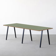 THE TABLE / リノリウム グリーン系 × Black Steel × W181 - 300cm