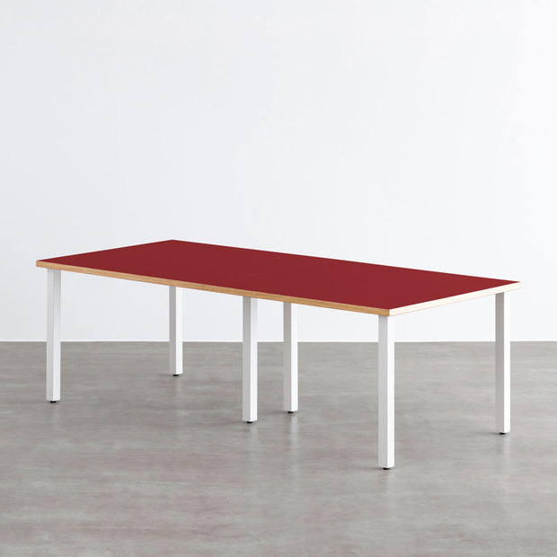 THE TABLE / リノリウム レッド・オレンジ系 × White Steel × W181 - 300cm