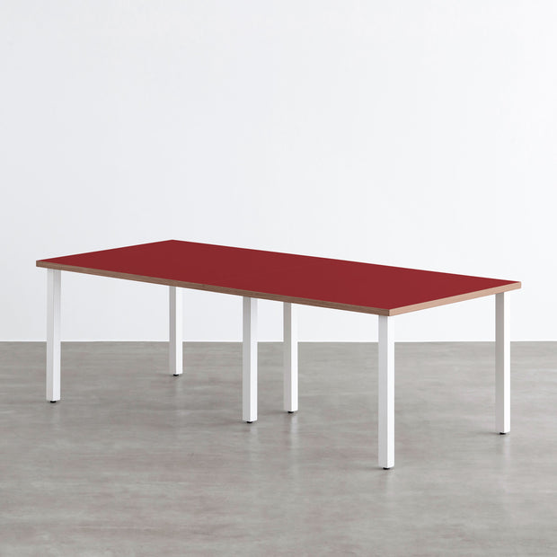 THE TABLE / リノリウム レッド・オレンジ系 × White Steel × W181 - 300cm