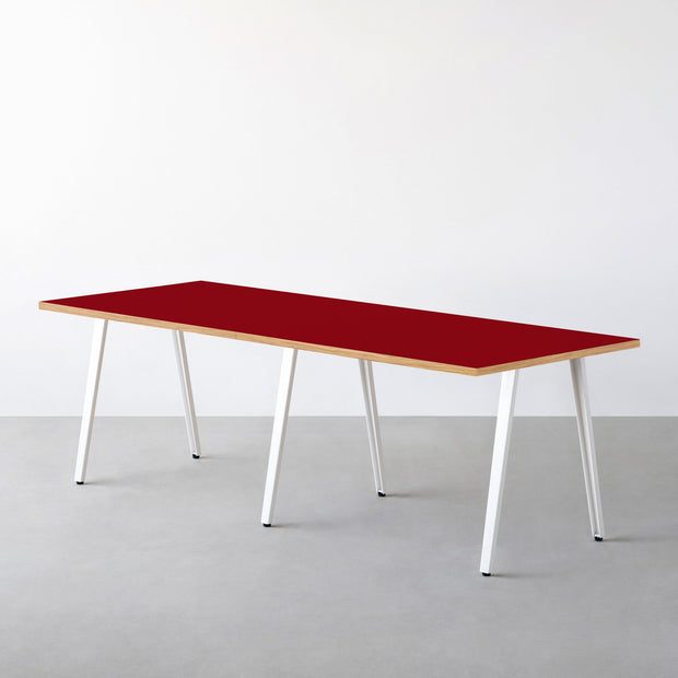 THE TABLE / リノリウム レッド・オレンジ系 × White Steel × W181 - 300cm