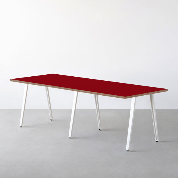 THE TABLE / リノリウム レッド・オレンジ系 × White Steel × W181 - 300cm