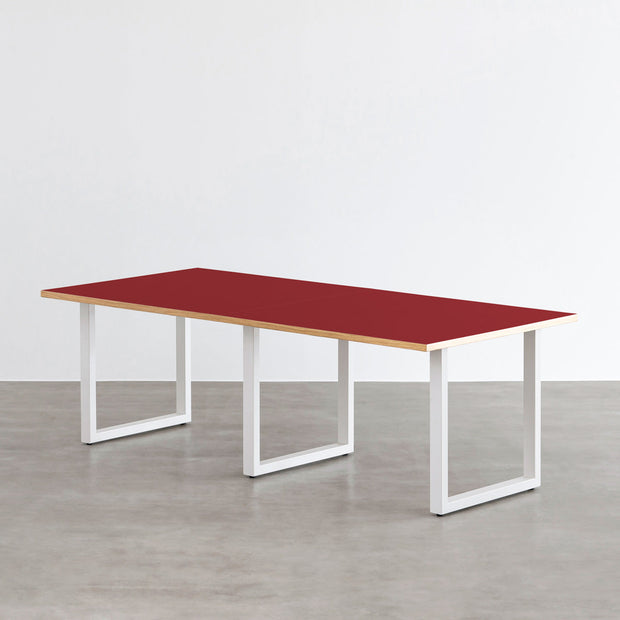 THE TABLE / リノリウム レッド・オレンジ系 × White Steel × W181 - 300cm