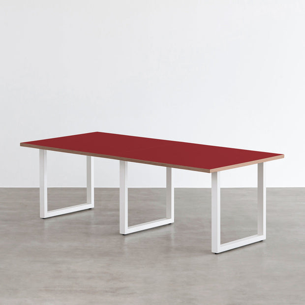 THE TABLE / リノリウム レッド・オレンジ系 × White Steel × W181 - 300cm