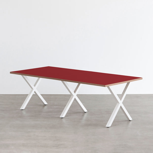 THE TABLE / リノリウム レッド・オレンジ系 × White Steel × W181 - 300cm