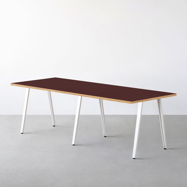 THE TABLE / リノリウム レッド・オレンジ系 × White Steel × W181 - 300cm