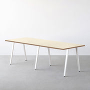 THE TABLE / リノリウム ベージュ・グレー系 × White Steel × W181 - 300cm