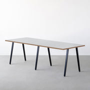 THE TABLE / リノリウム ベージュ・グレー系 × Black Steel × W181 - 300cm