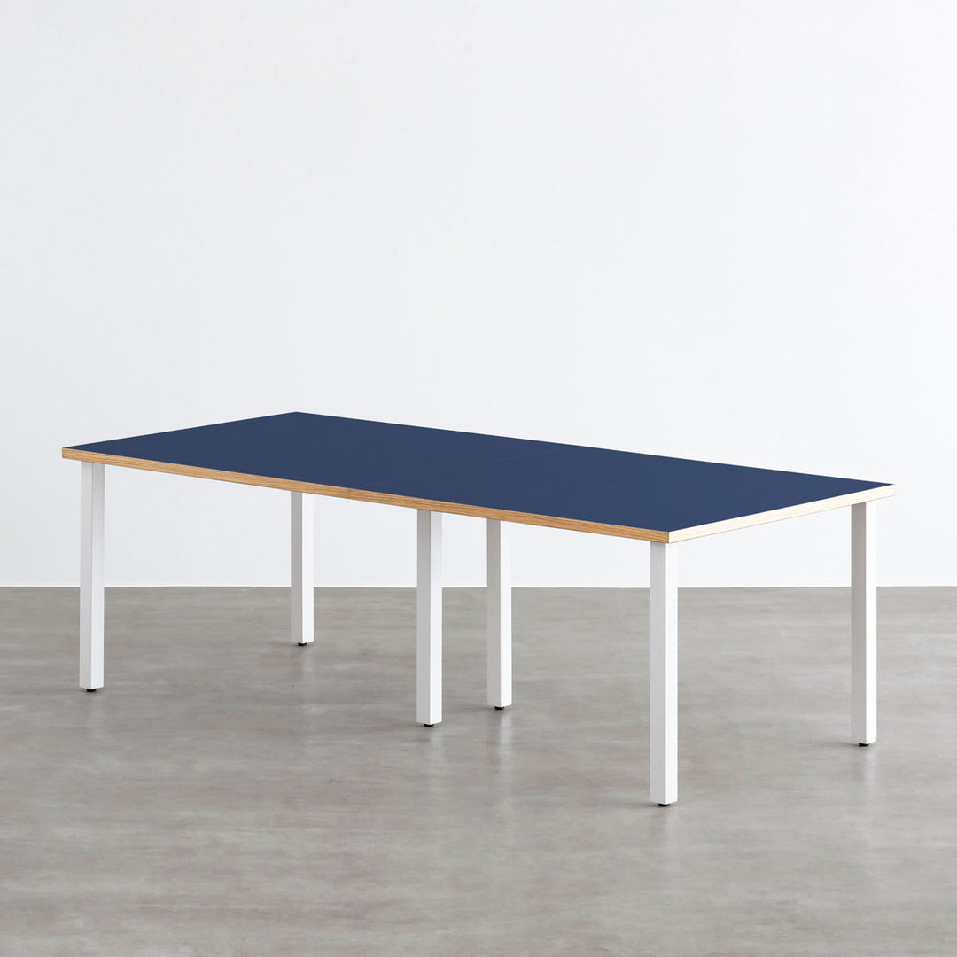 THE TABLE / リノリウム ブルー系 × White Steel × W181 - 300cm
