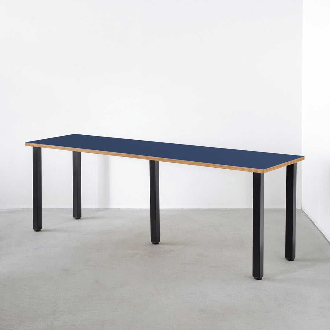 THE TABLE / リノリウム ブルー系 × Black Steel × W181 - 300cm D40 - 69cm – KANADEMONO