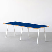 THE TABLE / リノリウム ブルー系 × White Steel × W181 - 300cm