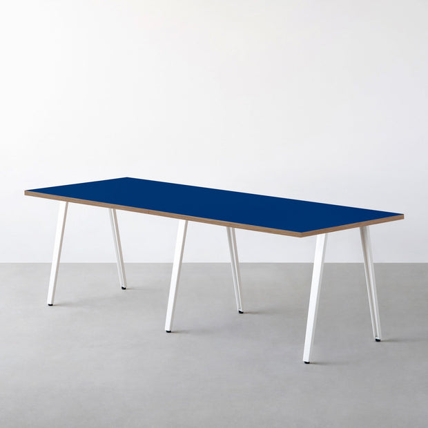 THE TABLE / リノリウム ブルー系 × White Steel × W181 - 300cm