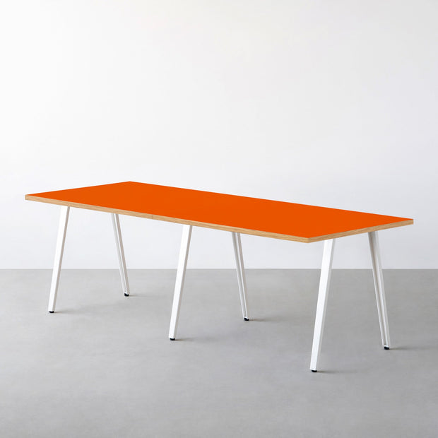 THE TABLE / リノリウム レッド・オレンジ系 × White Steel × W181 - 300cm