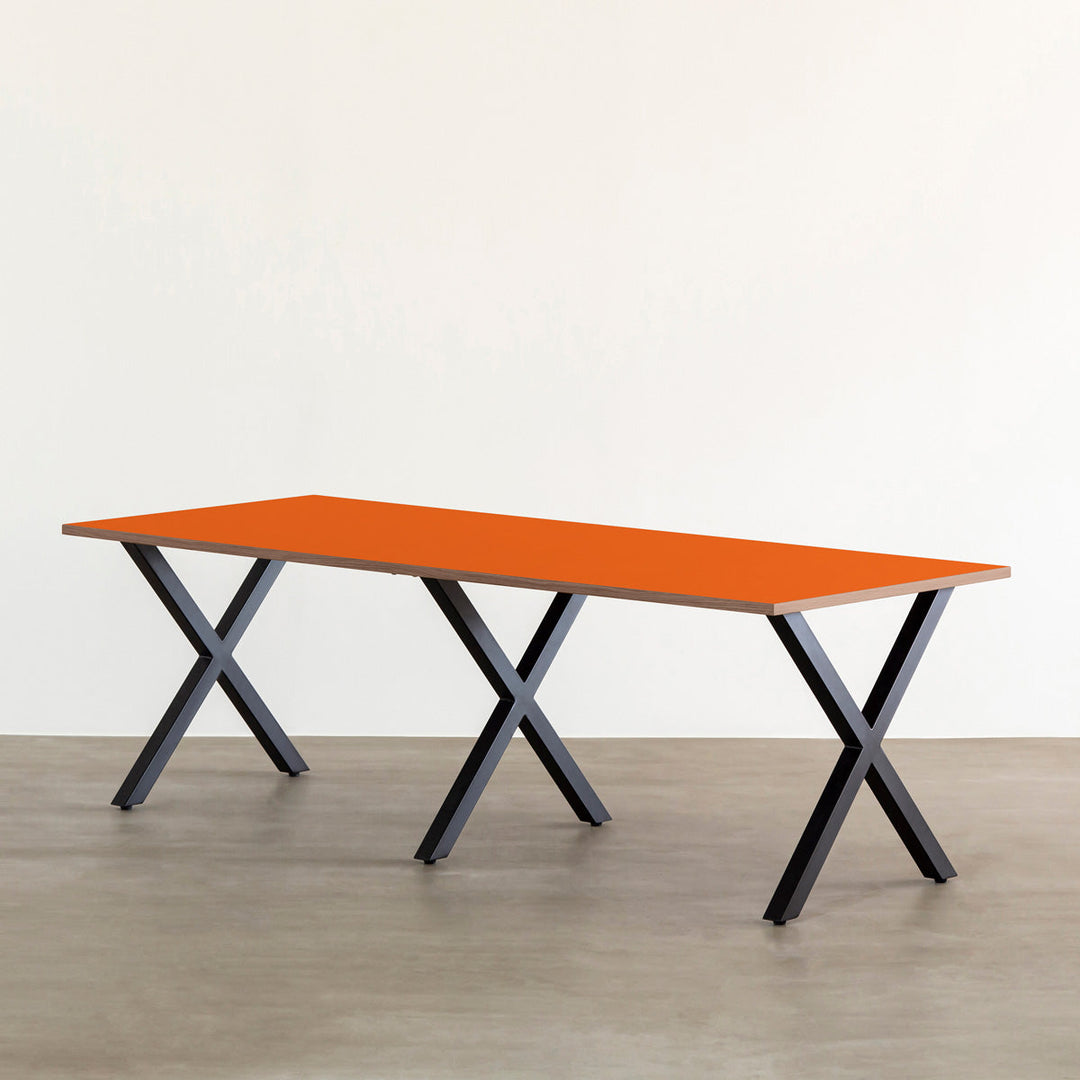 THE TABLE / リノリウム レッド・オレンジ系 × Black Steel × W181