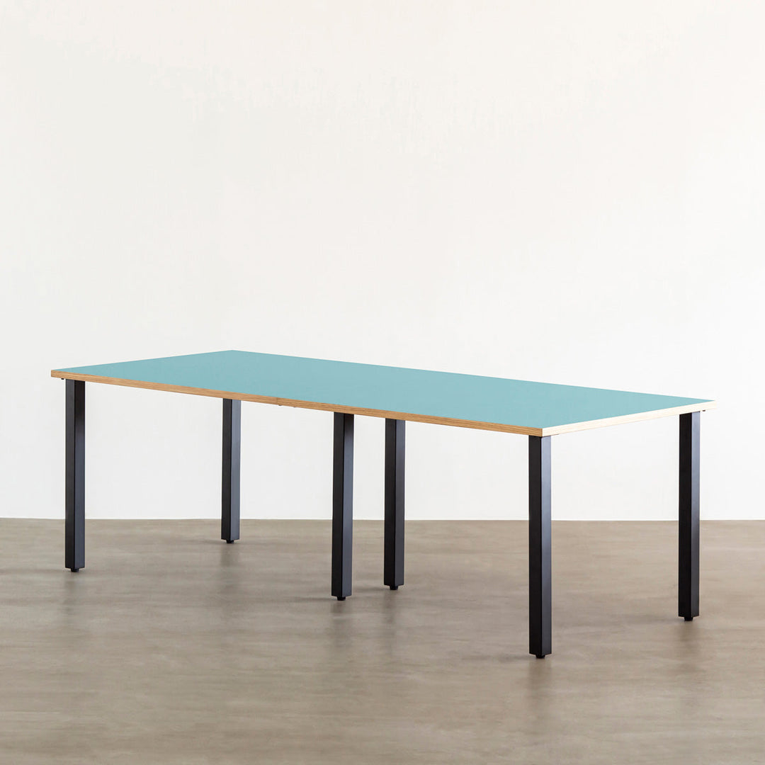 THE TABLE / リノリウム ブルー系 × Black Steel × W181 - 300cm
