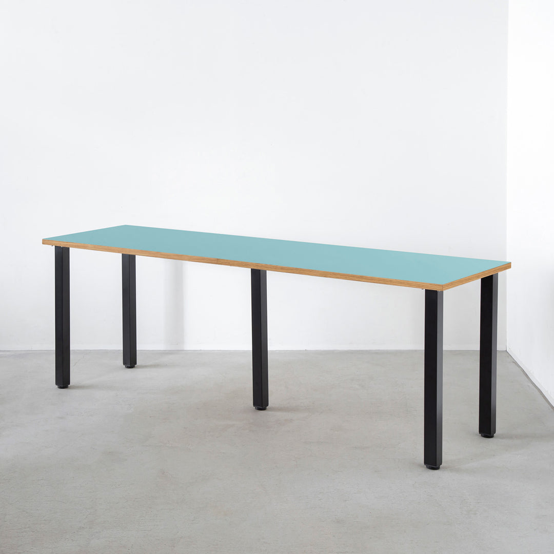 THE TABLE / リノリウム ブルー系 × Black Steel × W181 - 300cm D40 - 69cm – KANADEMONO