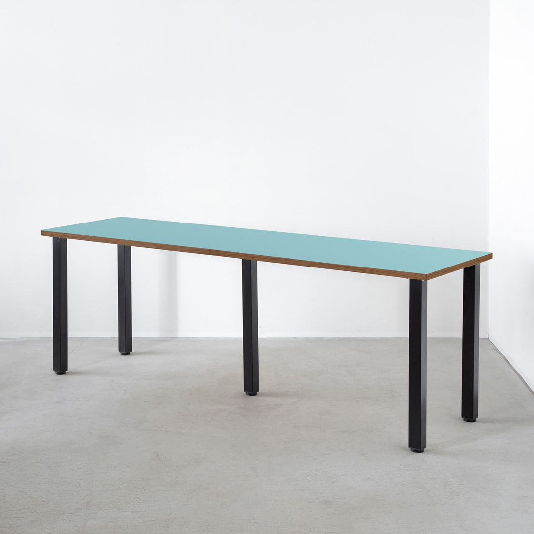 THE TABLE / リノリウム ブルー系 × Black Steel × W181 - 300cm D40 - 69cm – KANADEMONO