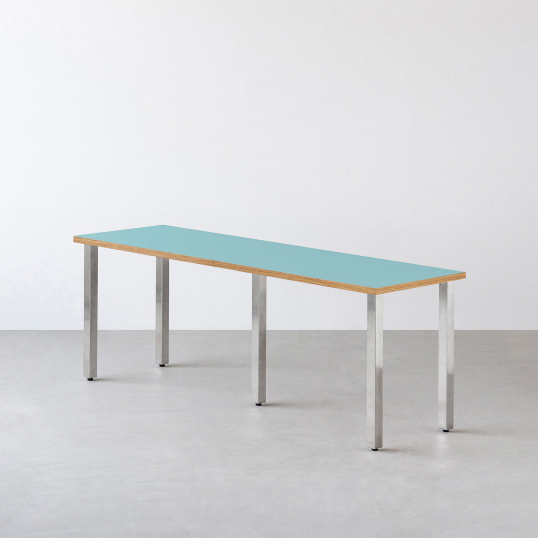 THE TABLE / リノリウム ブルー系 × Stainless × W181 - 300cm D40