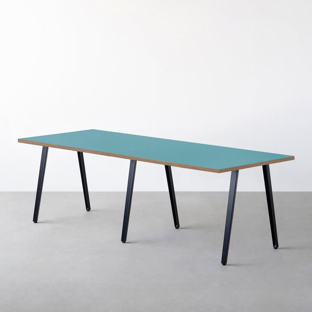 THE TABLE / リノリウム ブルー系 × Black Steel × W181 - 300cm