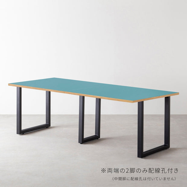 THE TABLE / リノリウム ブルー系 × Black Steel × W181 - 300cm