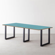 THE TABLE / リノリウム ブルー系 × Black Steel × W181 - 300cm