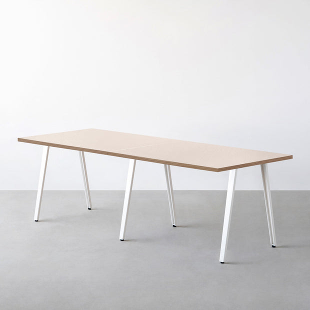 THE TABLE / リノリウム レッド・オレンジ系 × White Steel × W181 - 300cm