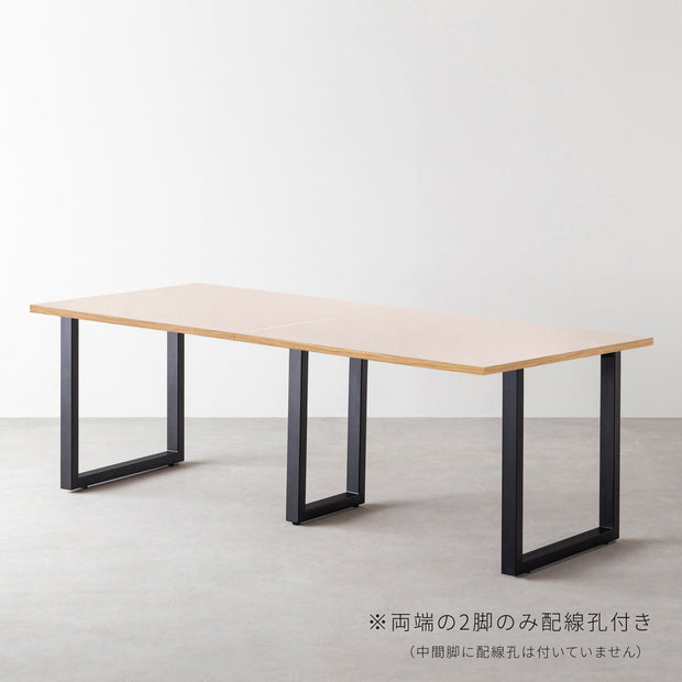 THE TABLE / リノリウム レッド・オレンジ系 × Black Steel × W181 - 300cm