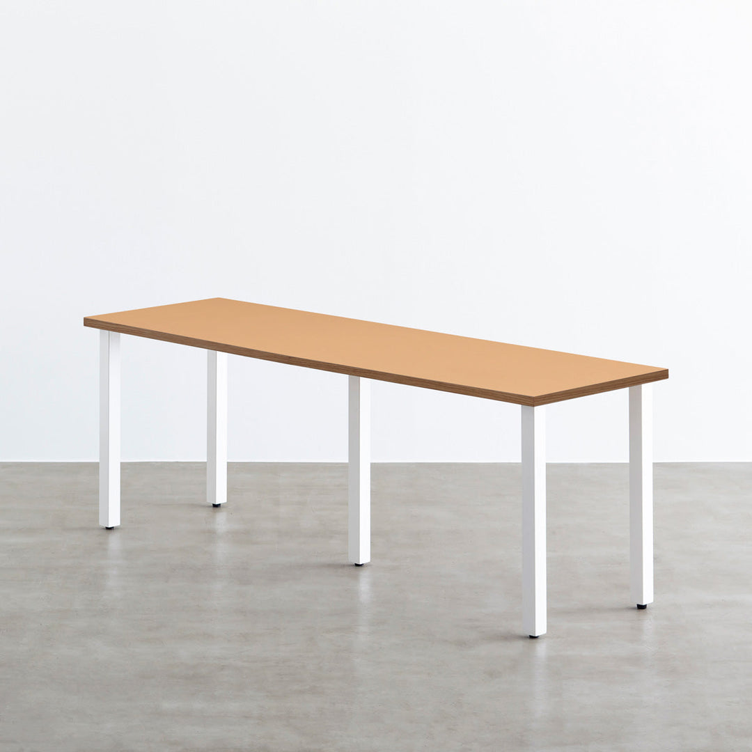 THE TABLE / リノリウム ベージュ・グレー系 × White Steel × W181 - 300cm D40 - 69cm –  KANADEMONO