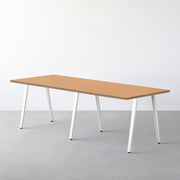 THE TABLE / リノリウム ベージュ・グレー系 × White Steel × W181 - 300cm