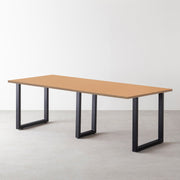 THE TABLE / リノリウム ベージュ・グレー系 × Black Steel × W181 - 300cm