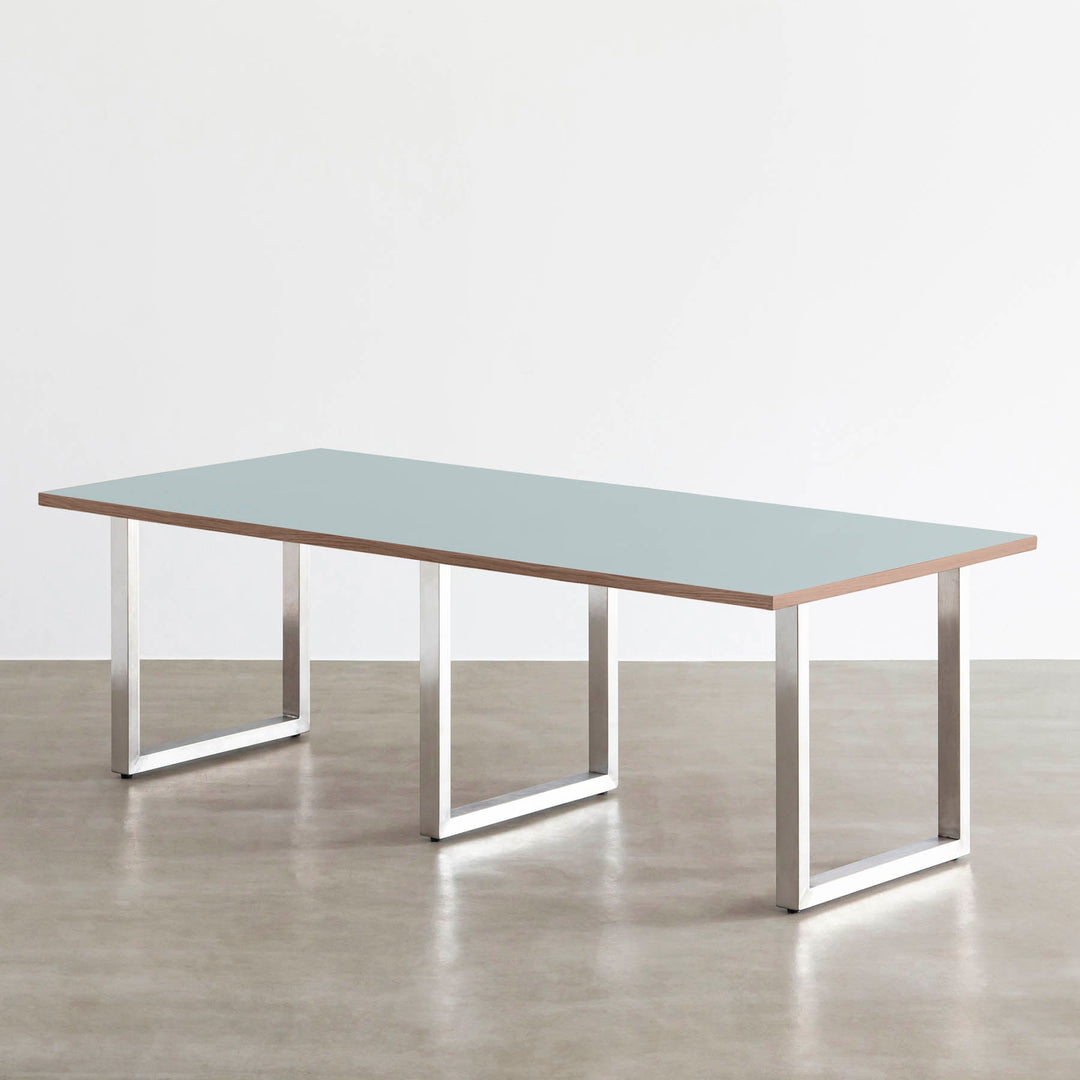 かなでもの kanademono THE TABLE テーブル リノリウム THE TABLE / リノリウム ブルー系 × Stainless × W181 - 300cm