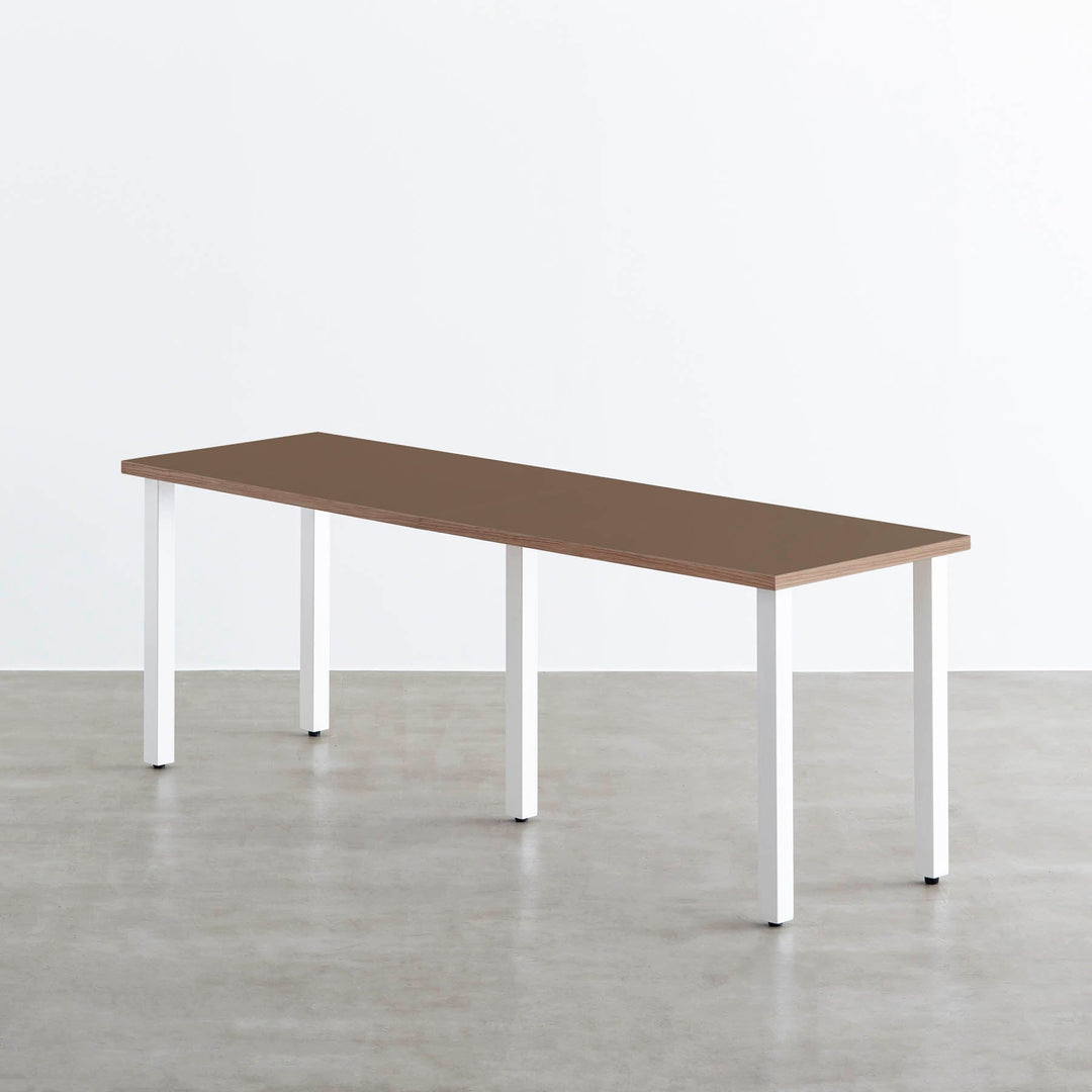 THE TABLE / リノリウム ブラック・ブラウン系 × White Steel × W181