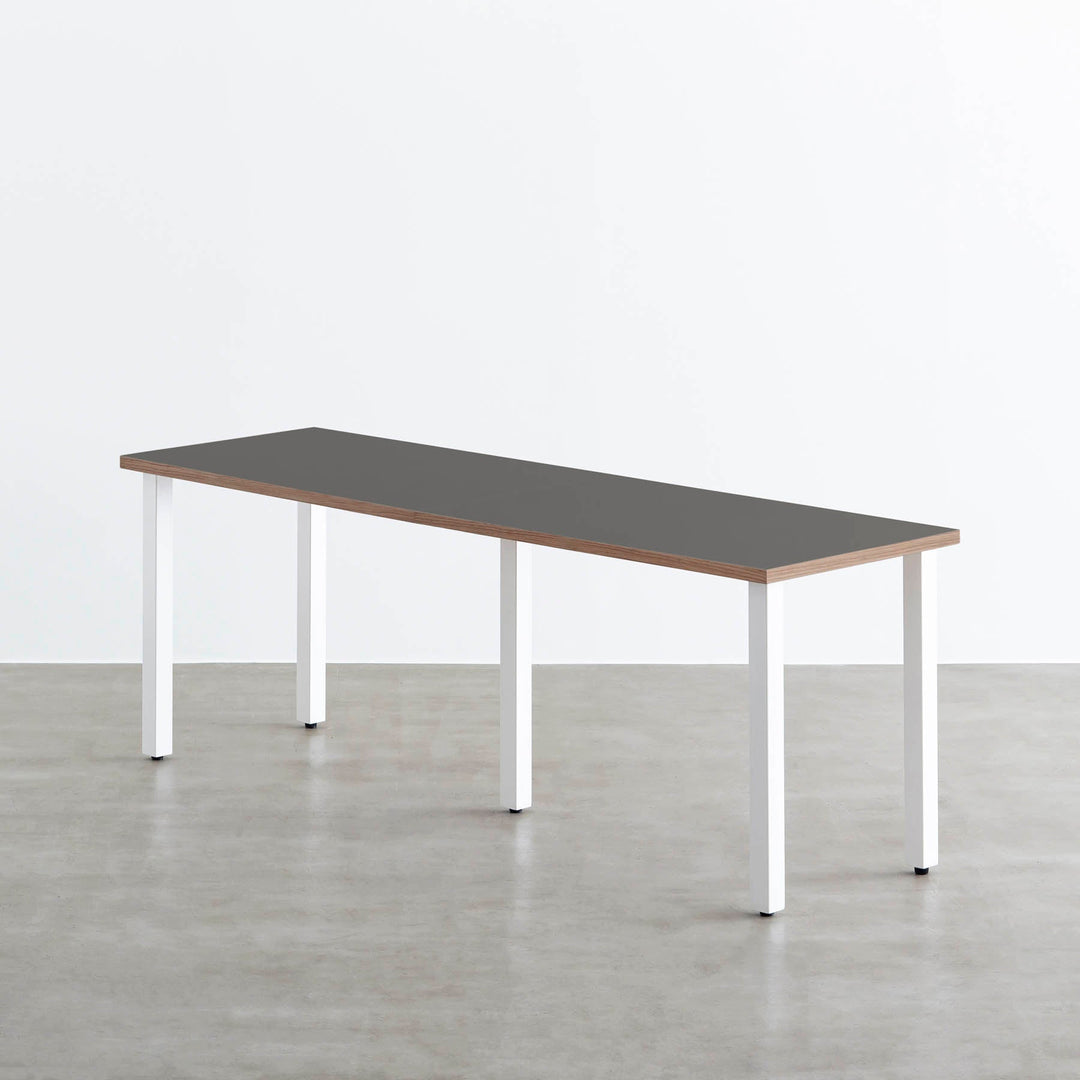 THE TABLE / リノリウム ブラック・ブラウン系 × White Steel × W181