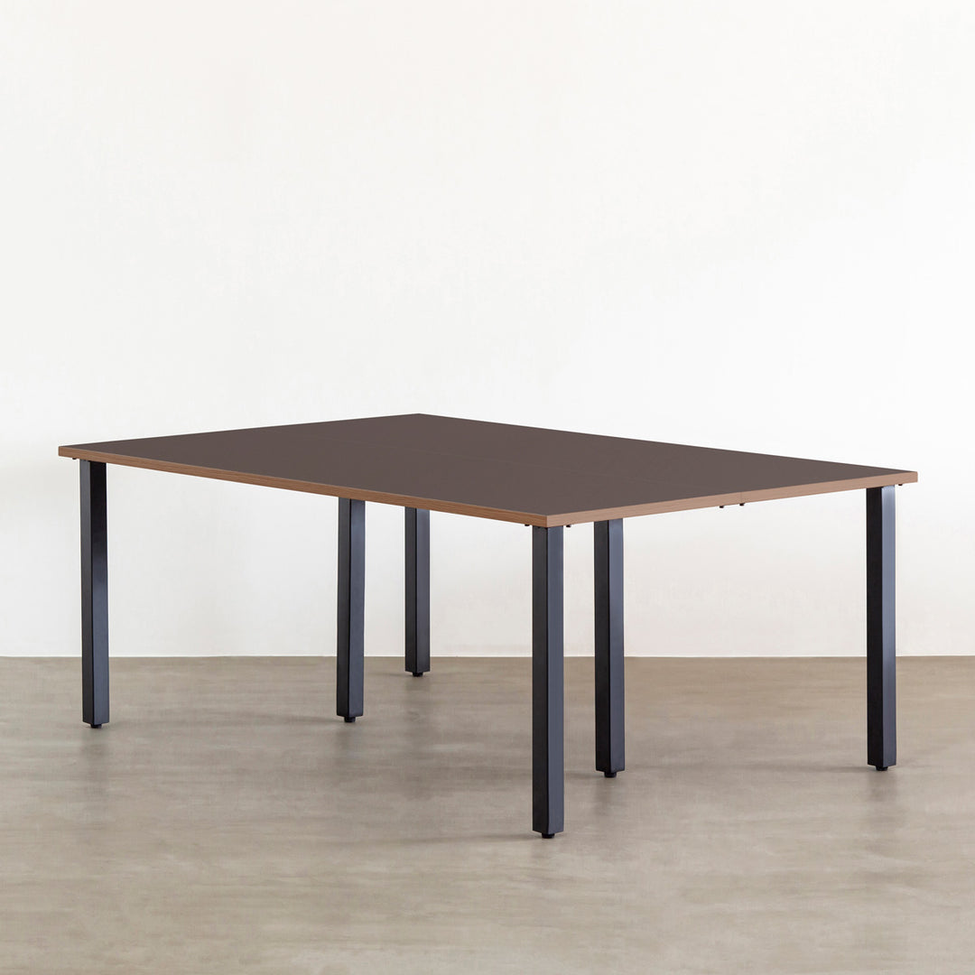 THE TABLE / リノリウム ブラック・ブラウン系 × Black Steel × W100