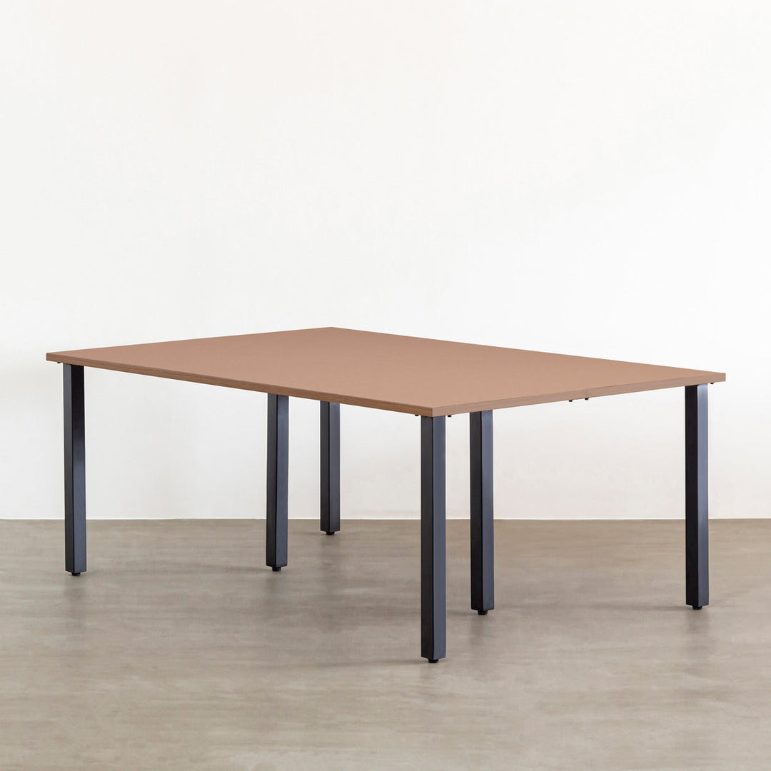 THE TABLE / リノリウム ブラック・ブラウン系 × Black Steel × W100 - 180cm D80 - 120cm –  KANADEMONO