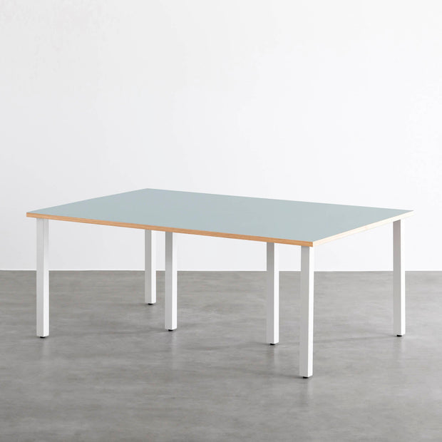 THE TABLE / リノリウム ブルー系 × White Steel × W100 - 180cm D80